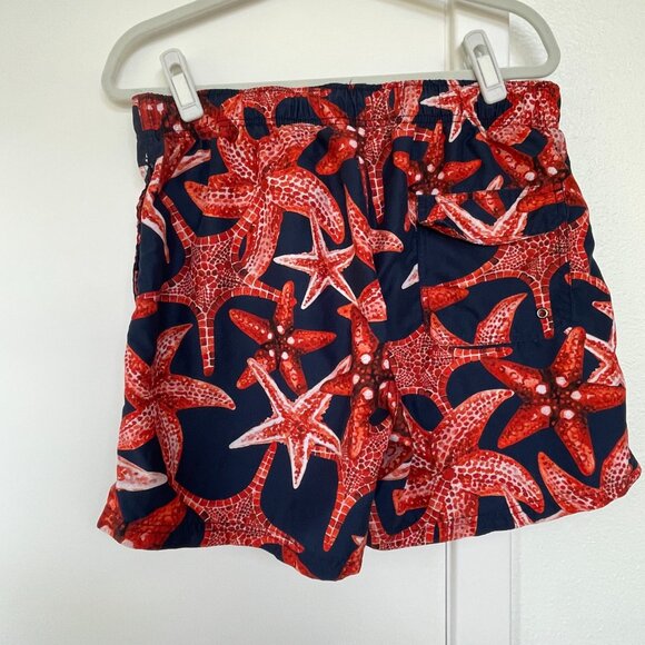 Molokai Surf Co. Starfish Swim Trunks in Red and Navy, Drawstring, Size Large - Picture 2 of 4